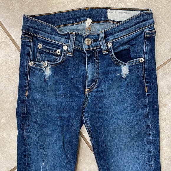 Rag & Bone La Paz Destroyed Skinny Jeans 24 - Picture 2 of 9